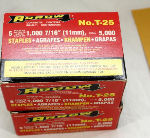 Arrow t-  staples, 1 pack, 1000  staples no.t-25 7/16&#034; for sale