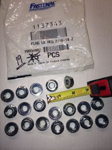 Fastenal Hardware Flange Nuts 7/16-14 - Total 19 pcs - NEW