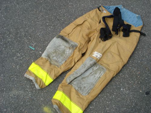 38x30 Pants Firefighter Turrnout Gear GLOBE w / Suspenders.......P62