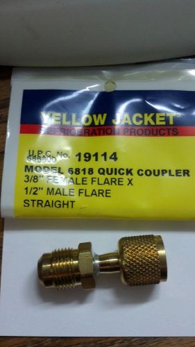 Yellow jacket quick coupler 3/8&#034; female flare x 1/2 mf for sale