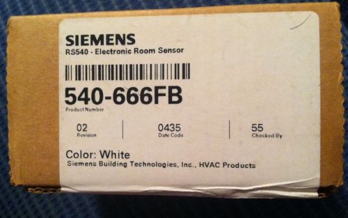 Siemens Electronic Room Sensor 540-666FB-White -Free Shipping! Make Offer!