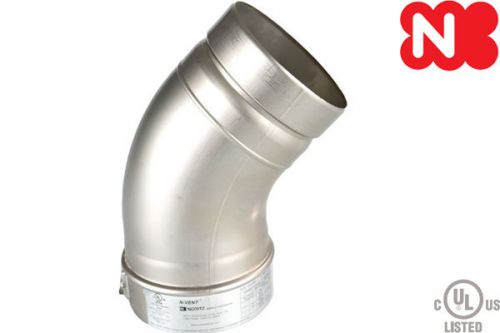 Noritz VP4-45ELB Tankless Water Heater 4&#034; Pipe 45 Degree Elbow Stainless