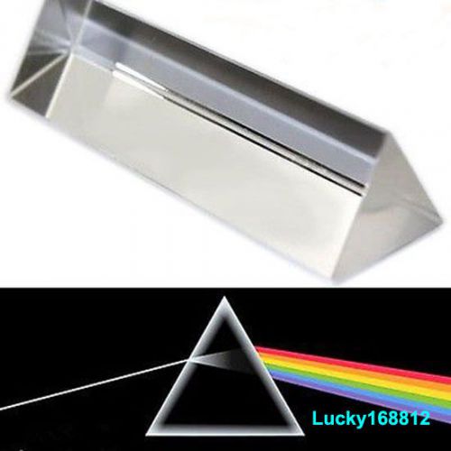 6&#034; 15cm Optical Glass Triple Triangular Prism Physics Teaching Light Spectrum