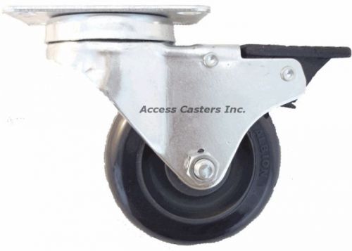 35PCASXAB 3 1/2&#034; Case Swivel Caster with Total Lock Brake, Polyurethane Wheel