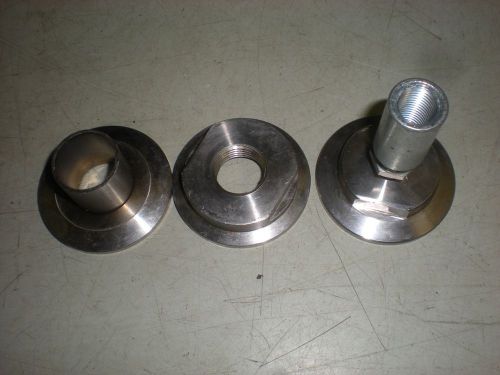 Lot of (3) metal vacuum line reducer fittings - size 40 flange for sale
