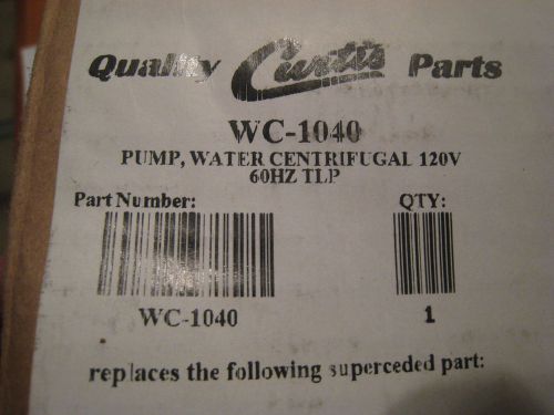 Curtis Centrifugal Pump Model WC1040 Retails $193.00 120 volt