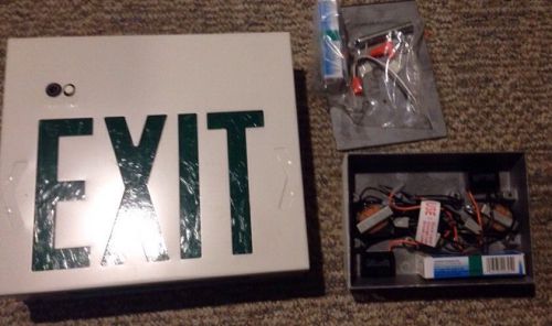 Exit Sign green - Sign, mounting and directions - Model F2X s w 1 G 120/277 EL