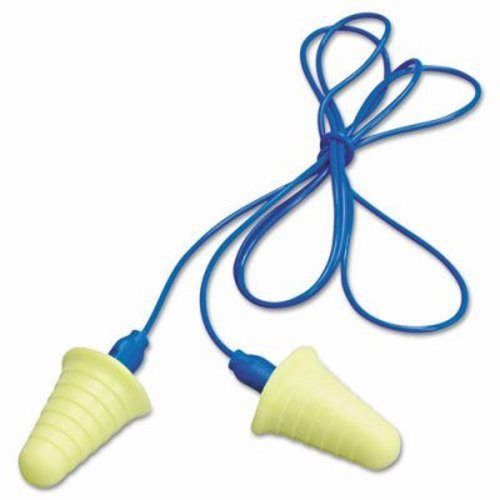 3m E·A·R Push-Ins Grip-Ring Earplugs, Corded, 30NRR, Yellow/Blue (MMM3181009)