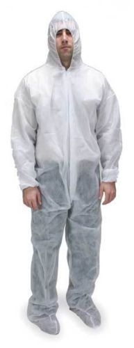 Progard 19122 hooded &amp; booted white disposable coverall, large, 1-pack for sale