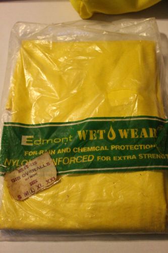 Edmont Wet Wear BIB OVERALLS SIZE LARGE for Rain/Chemical Protection REINFORCED