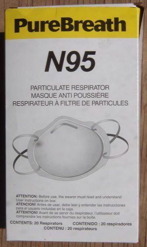 PureBreath N95 Particulate Respirator Dust Mask - 12 boxes of 20 - BonusCP+