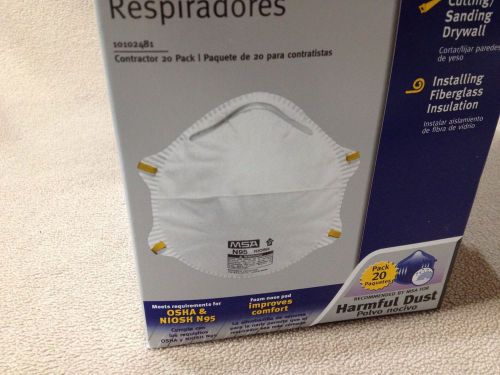 MSA Safety Works Harmful dust Respirators Model 10102481 Contractor 20 Pack