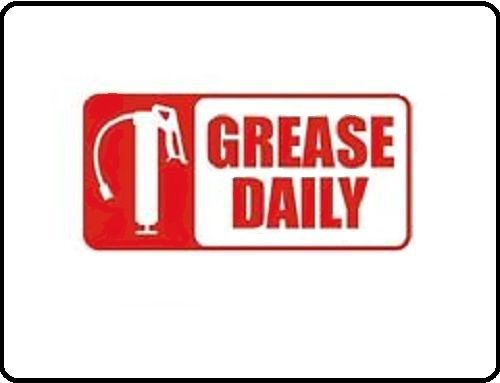 Grease Daily Equipment Maintenance Safety Vinyl Decal 1.5&#034; X 3&#034;