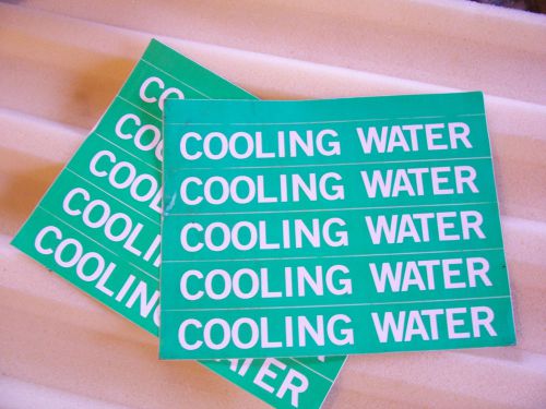 LOT OF 10   COOLING WATER Safety Sticker Signage Sign Set Pipes Cooling VINYL