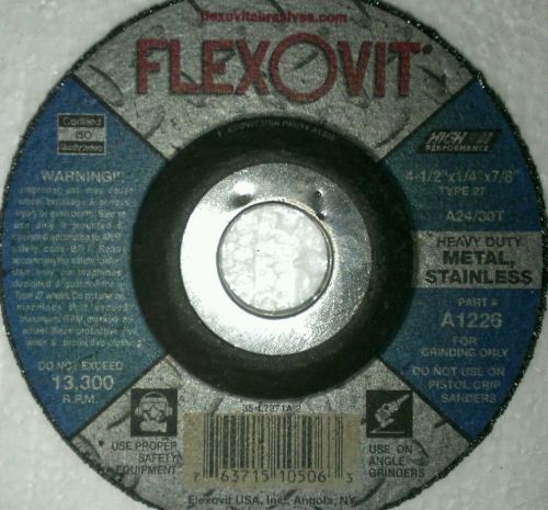 Flexovit grinding wheel high performance metal stainless steel 41/2&#034;x7/8&#034; type27