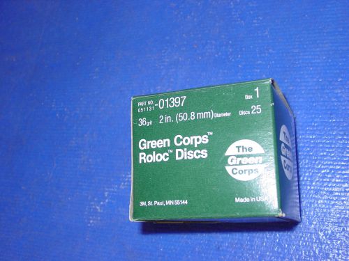 3M Green Corps Roloc Grinding Disc   2&#034; dia    36 grit  (25 count) part #01397