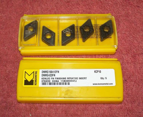 Kennametal    carbide  inserts    dnmg 433 fn     grade  kcp10    pack of 5 for sale