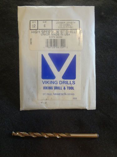 #6 Jobber Cobalt Drill Bit-Viking Drill&amp;Tool Made in USA - NEW Sold by the each