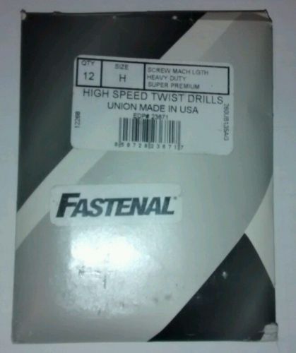 Pack of 12 FASTENAL Mach Length HD Black &amp; Gold Drill Bits SIZE H (.266&#034;) NEW!