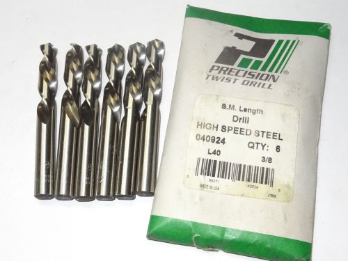 11 new ptd precision twist 3/8&#034; l40 screw machine stub length drills hss 40924 for sale