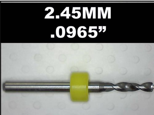 2.45mm - .0965&#034; carbide drill bit - new one piece - cnc dremel pcb  hobby models for sale