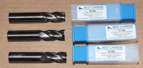 3EA BEST CARBIDE 4 FLUTE UNIVERSAL APPLICATION 3/4&#034;(.750) END MILL &#034;NEW&#034;