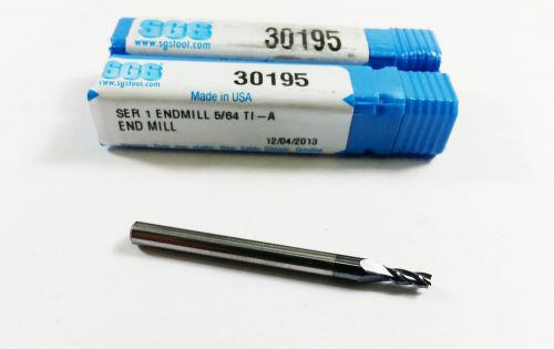 (Lot of 2) 5/64&#034; SGS Solid Carbide 4 Flute TiALN Coated End Mill 30195  (M376)