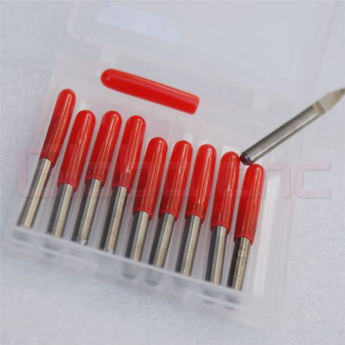 3.175 Carbide PCB Engraving Bit CNC Router 30° 0.3mm 1/8&#034; Conical Flat Tool *10