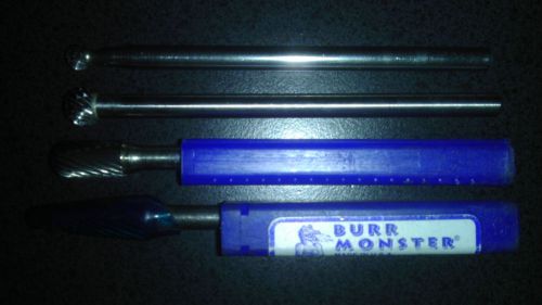 4 carbide rotary burr deburr cutters 1/4&#034; shank for sale