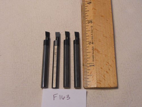 4 USED SOLID CARBIDE BORING BARS. 1/4&#034; SHANK. MICRO 100 STYLE. B-200400 (F163}