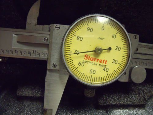 CALIPER    6 inch  Mechanical  &#034;STARRETT&#034;  with case