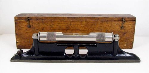 L s starrett no 97 improved level 12&#034; w/ cross level concave groove &amp; wood box for sale