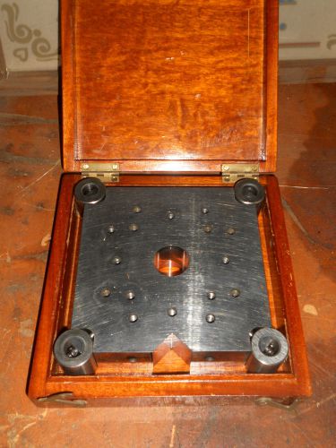 Pitter 5&#034; Sine Square with original Wood Storage Case, Mfg&#039;d. in England-Quality