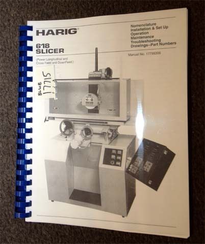 Harig 618 Slicer Manual (Inv.18045)