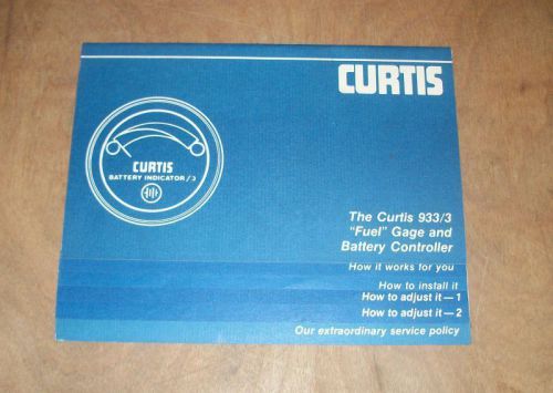 CURTIS BATTERY INDICATOR/3 OWNERS MANUAL