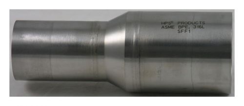 2&#034; x 1.5&#034; Concentric Reducer BPE Automatic Weld Fitting 316L, 20Ra MPID, Mill OD