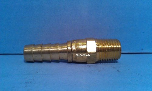 Brass 3/8 ID Hose Barb 1/4 NPT Straight Swivel Connector Air Fitting Coupler