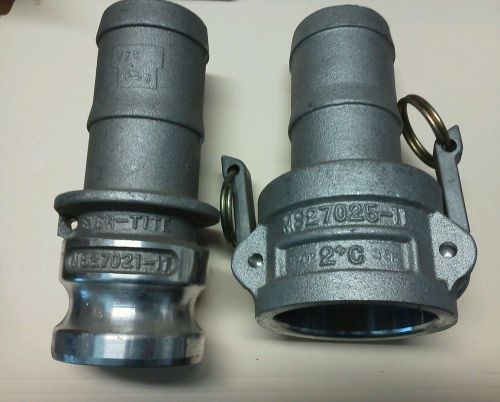 Ever-Tite MS-27025-11  &amp; MS-27021-11,  2&#034; Mating Cam Lock Fittings, Aluminum