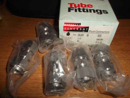 GENERANT FLUID CONNECTORS DUA 8 SS 1/2&#034; BOX OF 5 FITTINGS