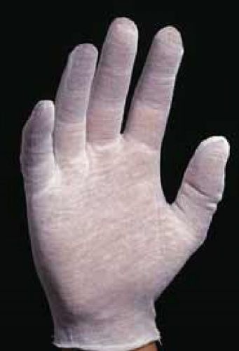 Lisle (cotton/nylon) white inspection gloves - 1 dz - medium unisex for sale
