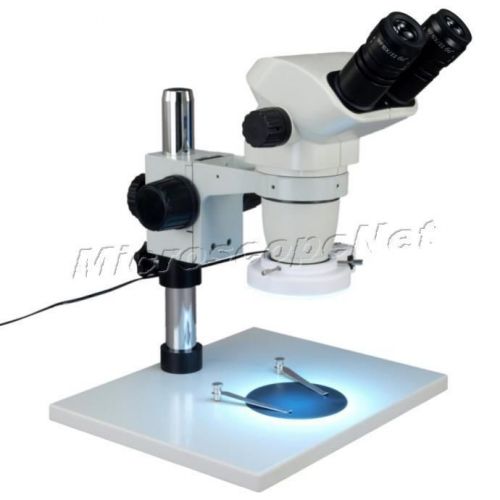 Omax 6.7x-45x binocular zoom stereo microscope+table stand+64 led ring light for sale
