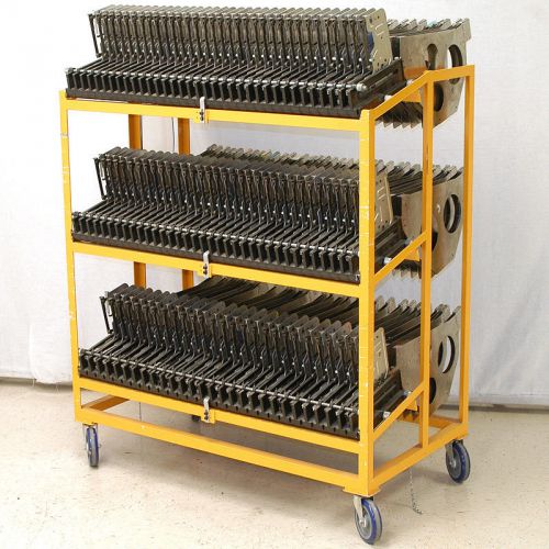 Lot: 95 fuji cp feeders on rolling cart paper &amp; plastic 8mm 12mm w8d w12 wd-0804 for sale