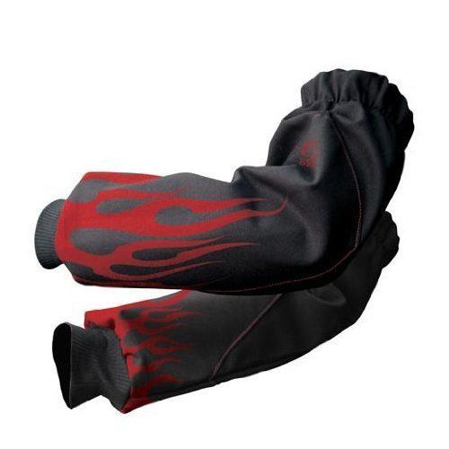 BLACK STALLION BSX® Reinforced FR Sleeves - Black w/Red Flames, Free Shipping