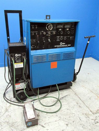 MILLER SYNCROWAVE 300 AC/DC ARC WELDING POWER SOURCE + WATERMATE 1A &amp; CART