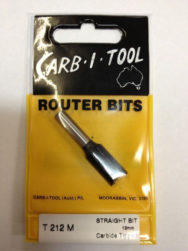 CARB-I-TOOL T 212 M 12mm x  1/4 ” CARBIDE TIPPED STRAIGHT CUT ROUTER BIT