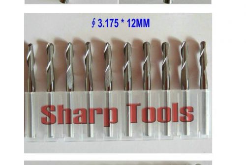 10pcs double flute carbide spiral cnc router bits milling cutter 3.175mm 12mm for sale