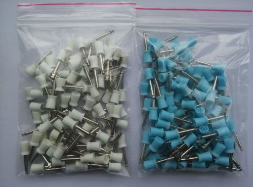 NEW 2 Packs Dental Polishing Polisher Prophy Cups 6 Webbed White+Blue Latch Type