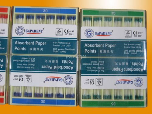 50boxes new gapadent dental absorbent paper points random sizes for sale