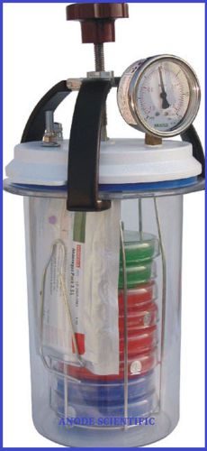 Anaerobic culture jar 3.5 lit, (with vaccum cum pressure gauge) free shipping 51 for sale