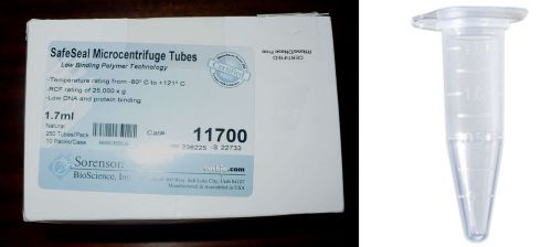 1.7ml SafeSeal Microcentrifuge Tubes Sorenson Scientific NEW 250 pack